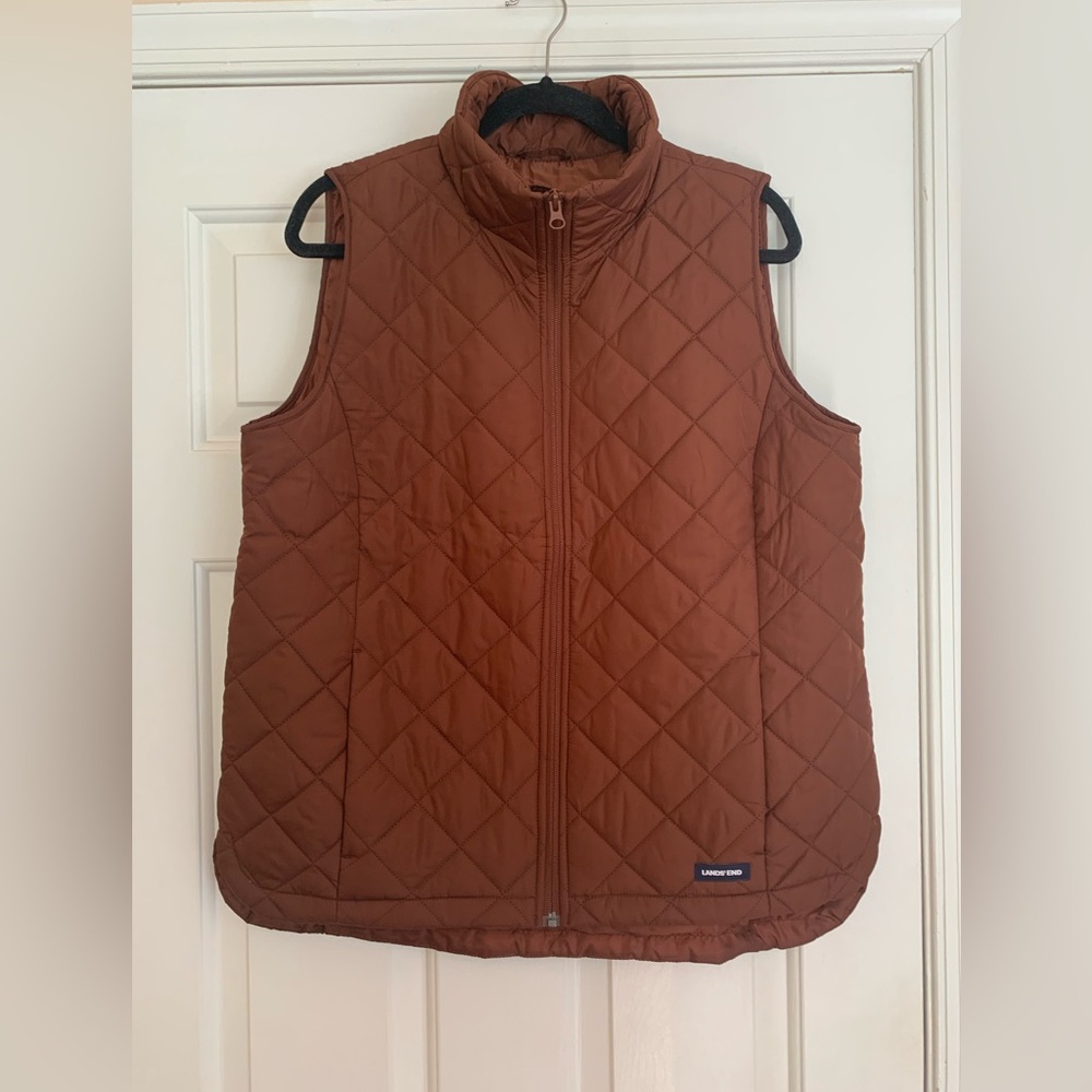 Lands' End Brown Quilted Vest - Picture 4 of 10